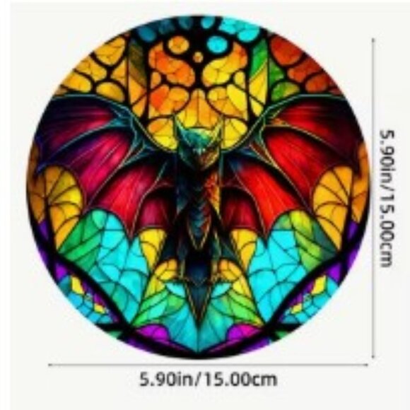 Other - 1pc 6"X6" Acrylic Halloween Bat, Colorful Bat Suncatcher
